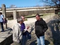 Tom Redmond (L) in conversation with Steve McCann & Christopher Carey